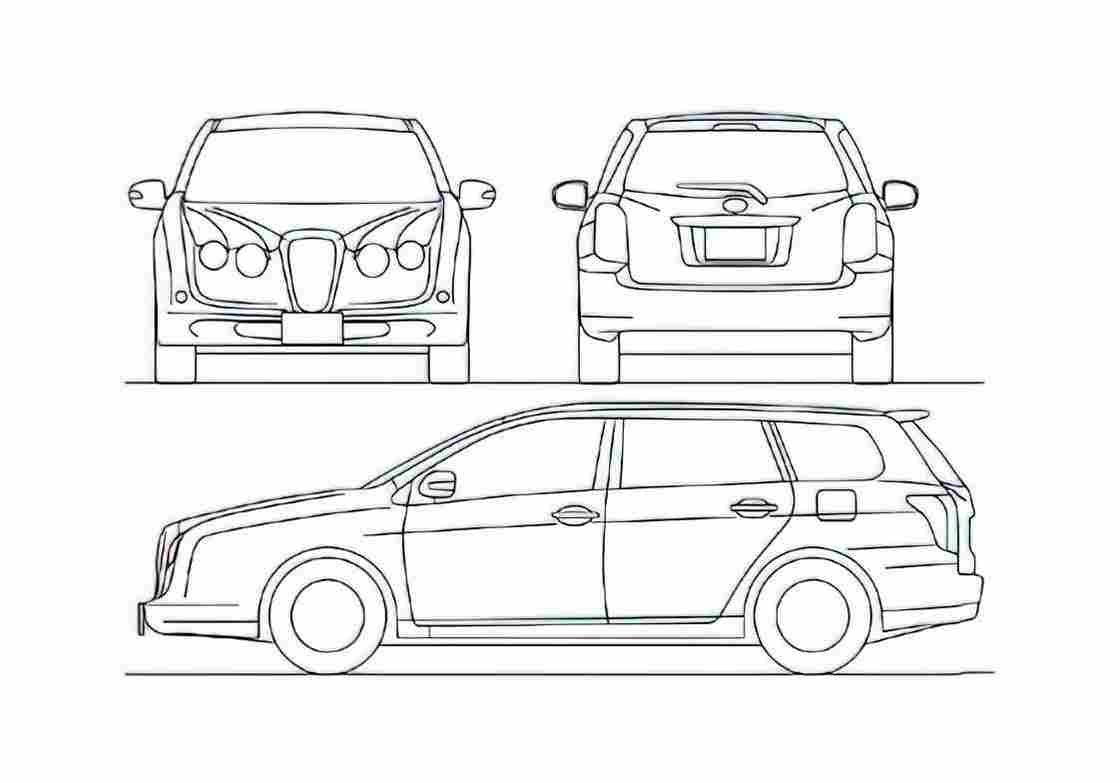 Blueprint Mitsuoka Nouera Estate Wagon 2010 A4 Photo Print