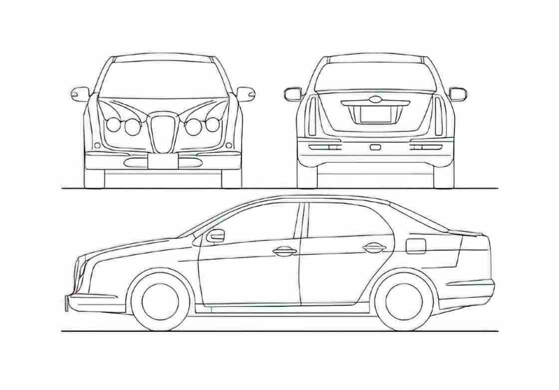Blueprint Mitsuoka Nouera Sedan 2010 A4 Photo Print