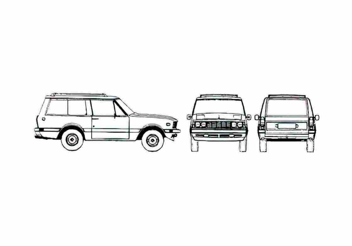 Blueprint Monteverdi Safari SUV 1977 A4 Photo Print