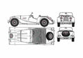 Blueprint Morgan 442 Sedan 1991 A4 Photo Print