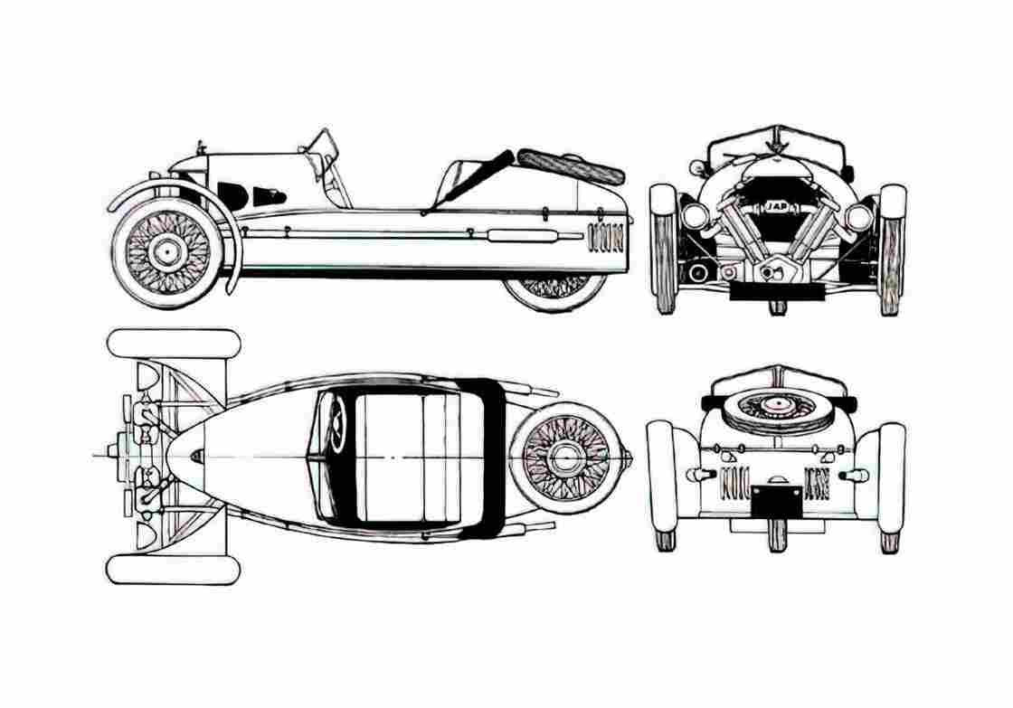 Blueprint Morgan Morgan Sedan 1926 A4 Photo Print