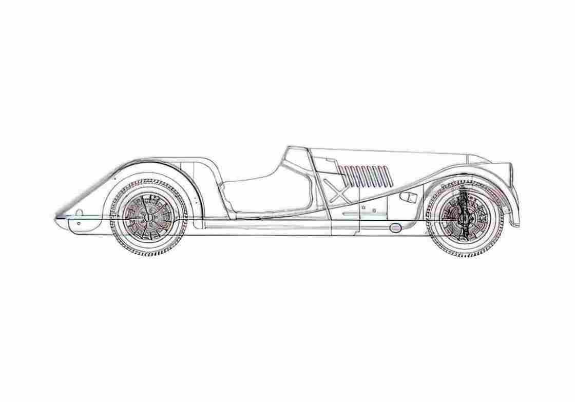 Blueprint Morgan Plus 8 Roadster 1990 A4 Photo Print
