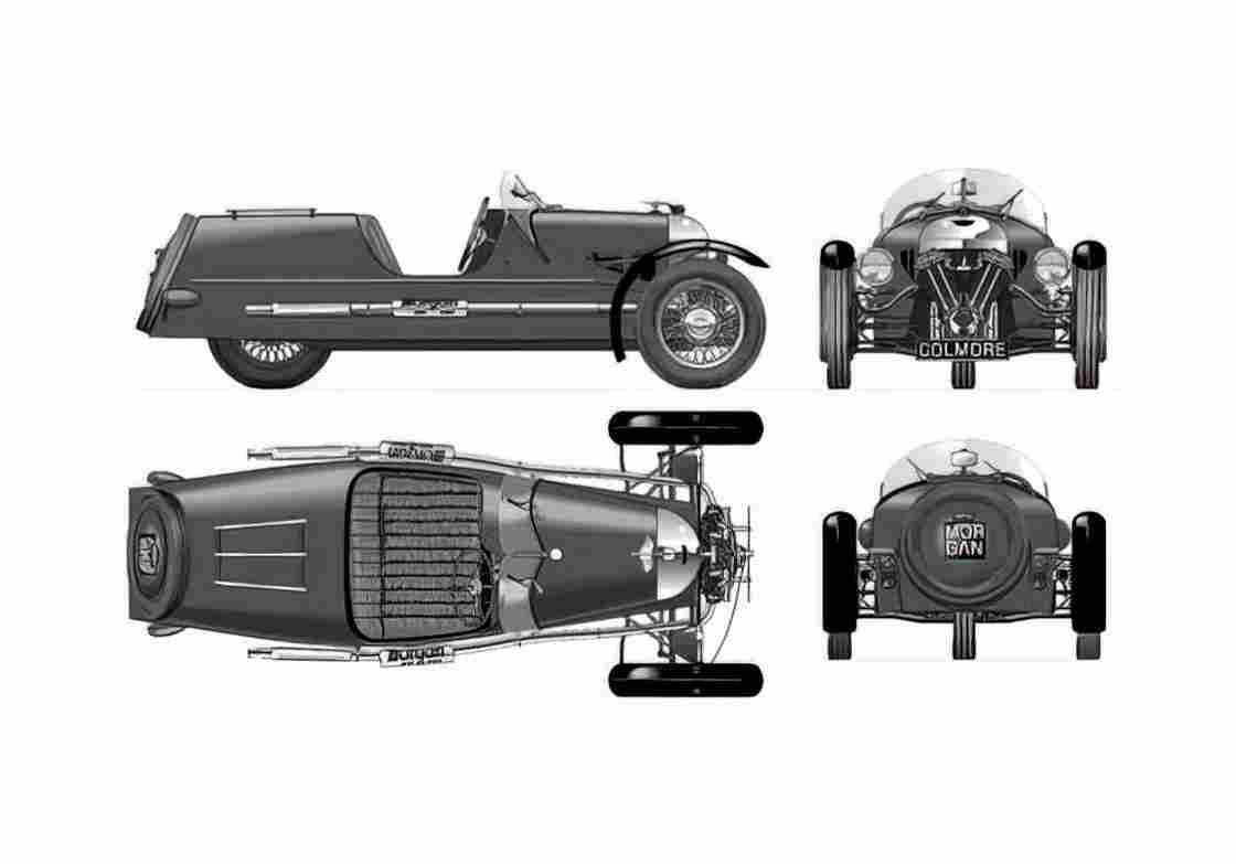 Blueprint Morgan Super Sports Colmore Roadster 1934 A4 Photo Print