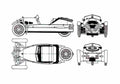 Blueprint Morgan Threewheeler Roadster 1929 A4 Photo Print