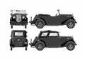 Blueprint Morris 8 Tourer Cabriolet 1935 A4 Photo Print