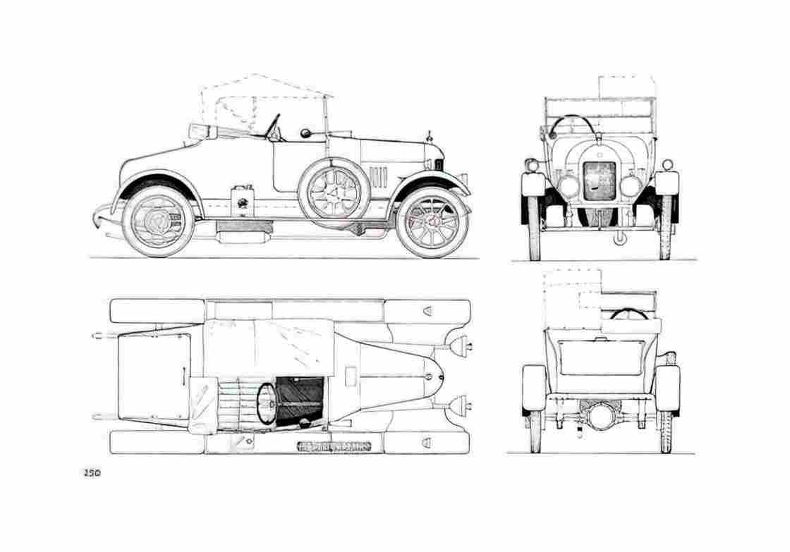 Blueprint Morris Bullnose Cabriolet 1926 A4 Photo Print