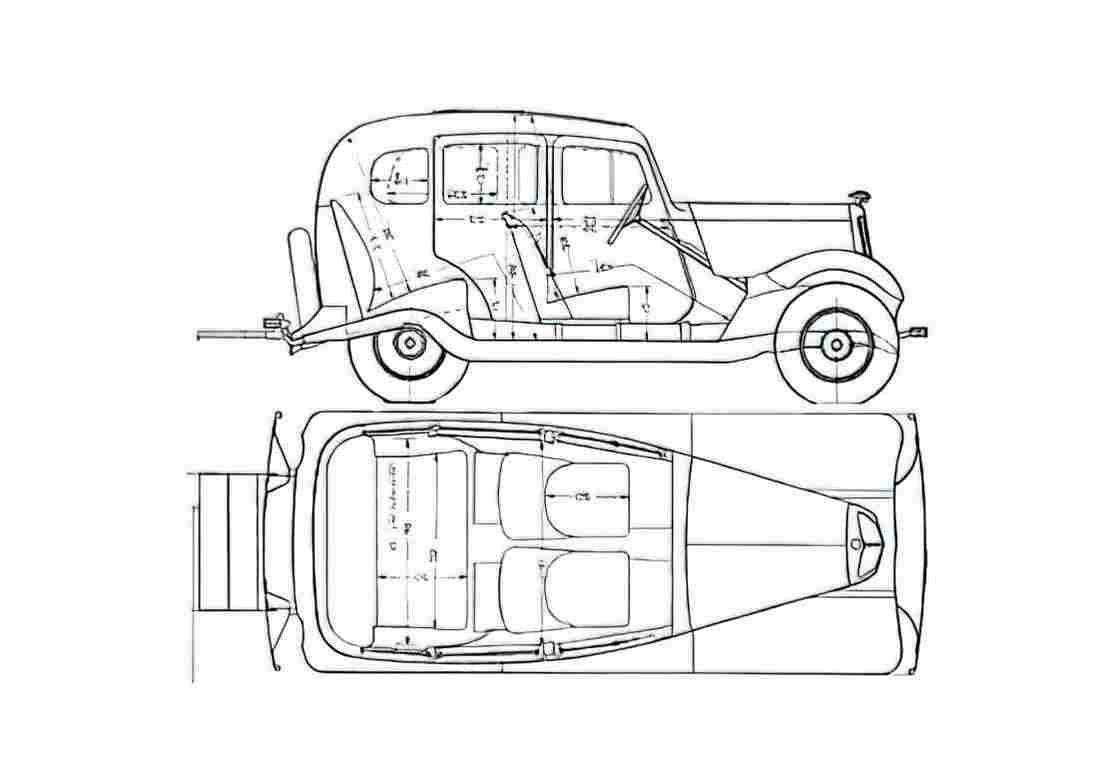 Blueprint Morris Eight Series 1 Sedan 1935 A4 Photo Print