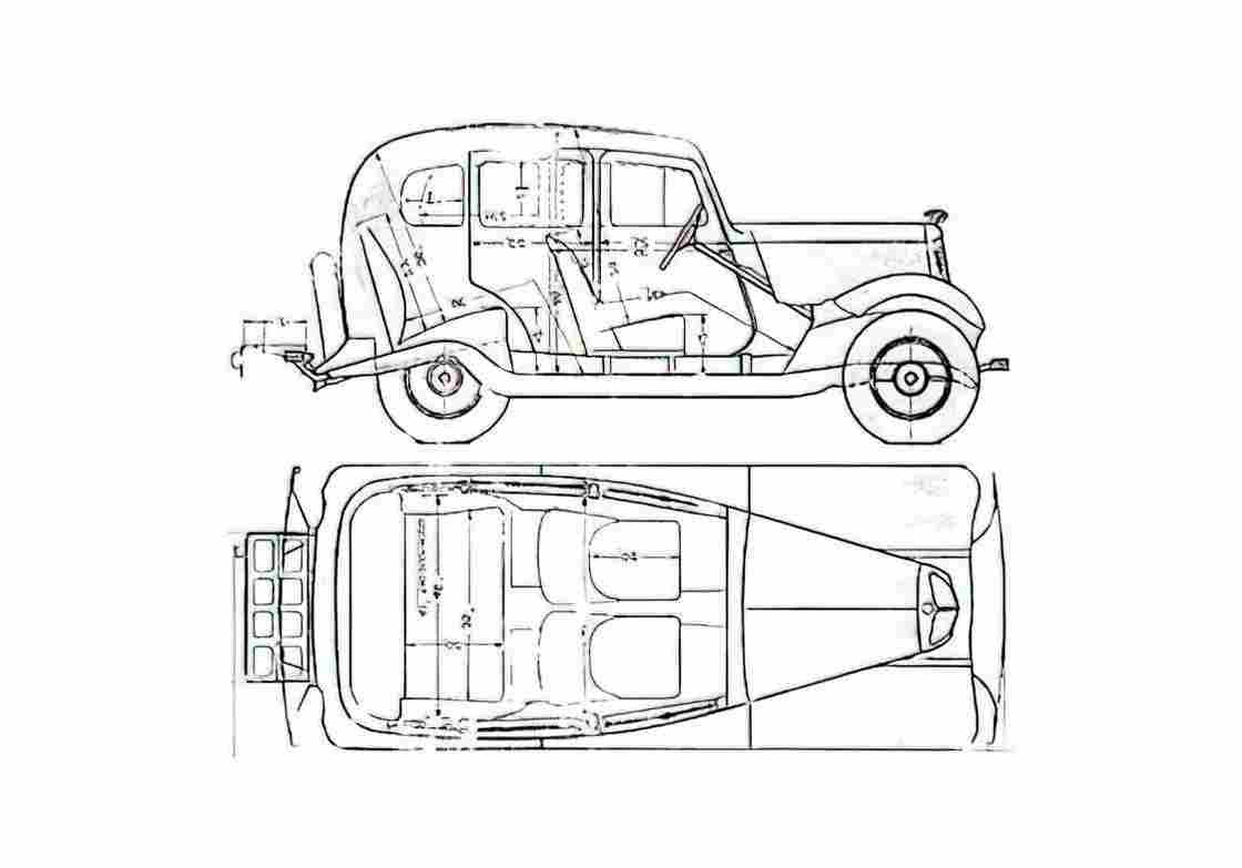Blueprint Morris Eight Series 2 Sedan 1938 A4 Photo Print
