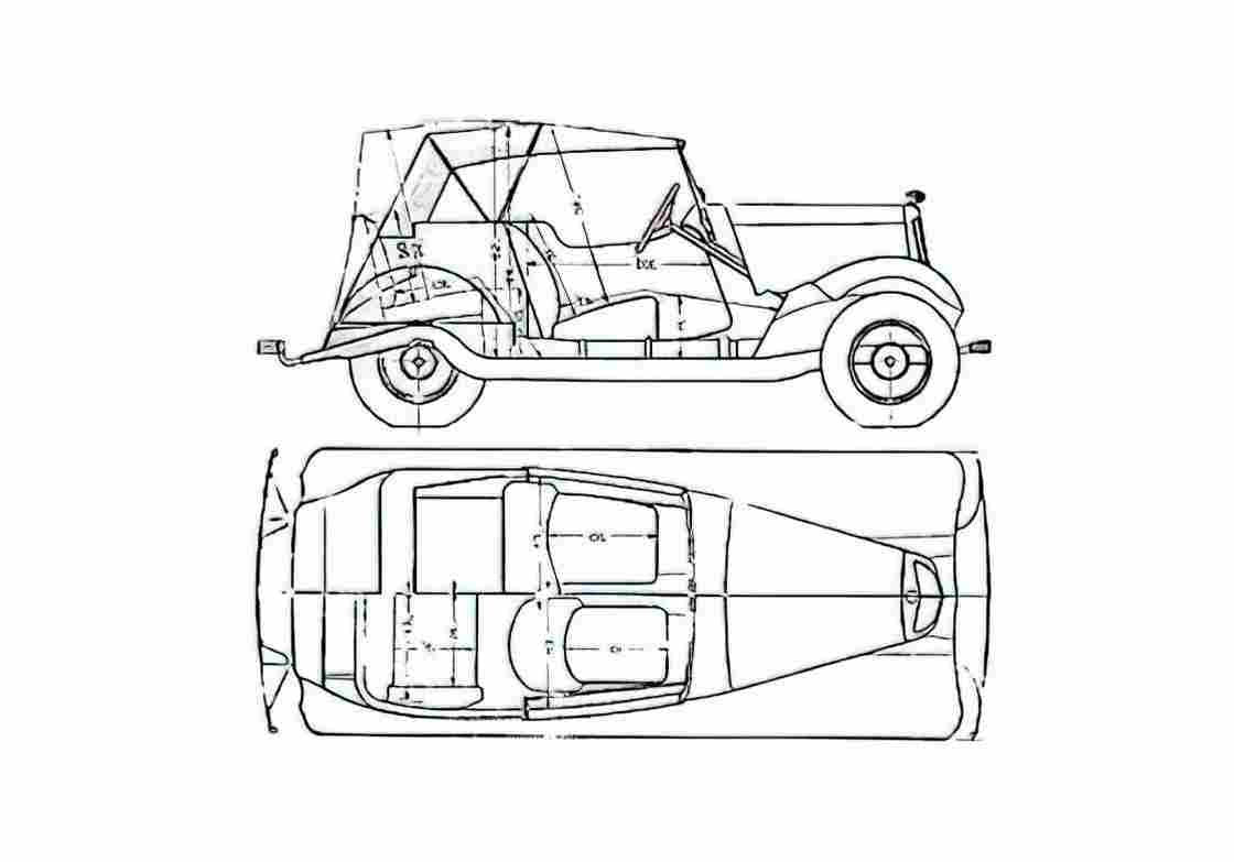 Blueprint Morris Eight Series 2 Tourer Cabriolet 1938 A4 Photo Print