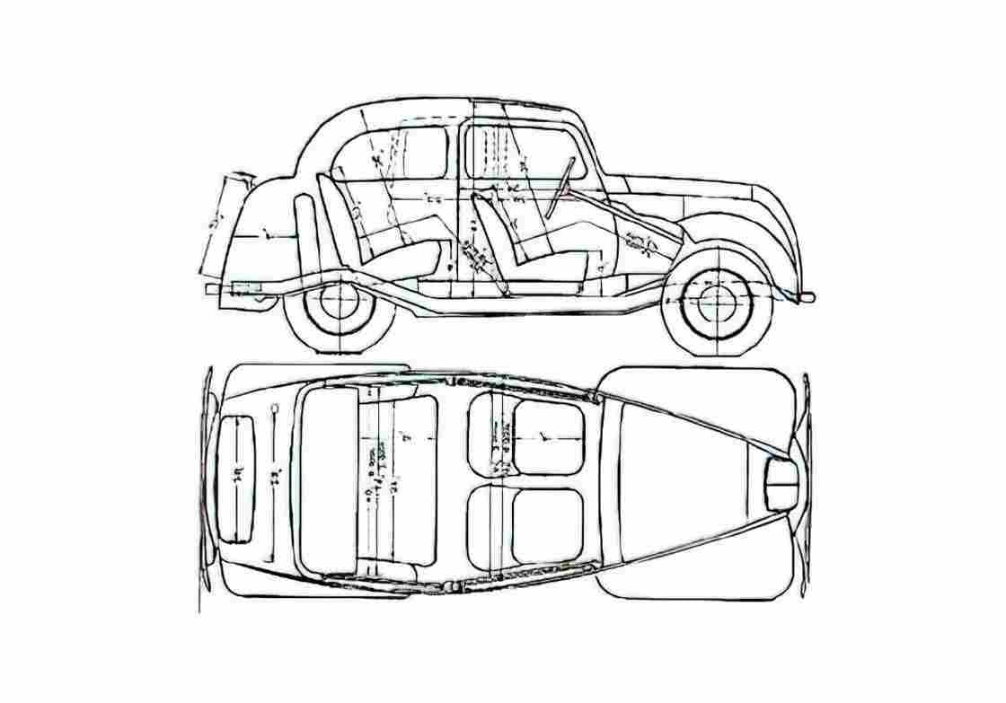 Blueprint Morris Eight Series E Sedan 1938 A4 Photo Print