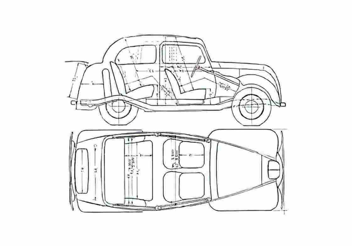 Blueprint Morris Eight Series E Sedan 1946 A4 Photo Print