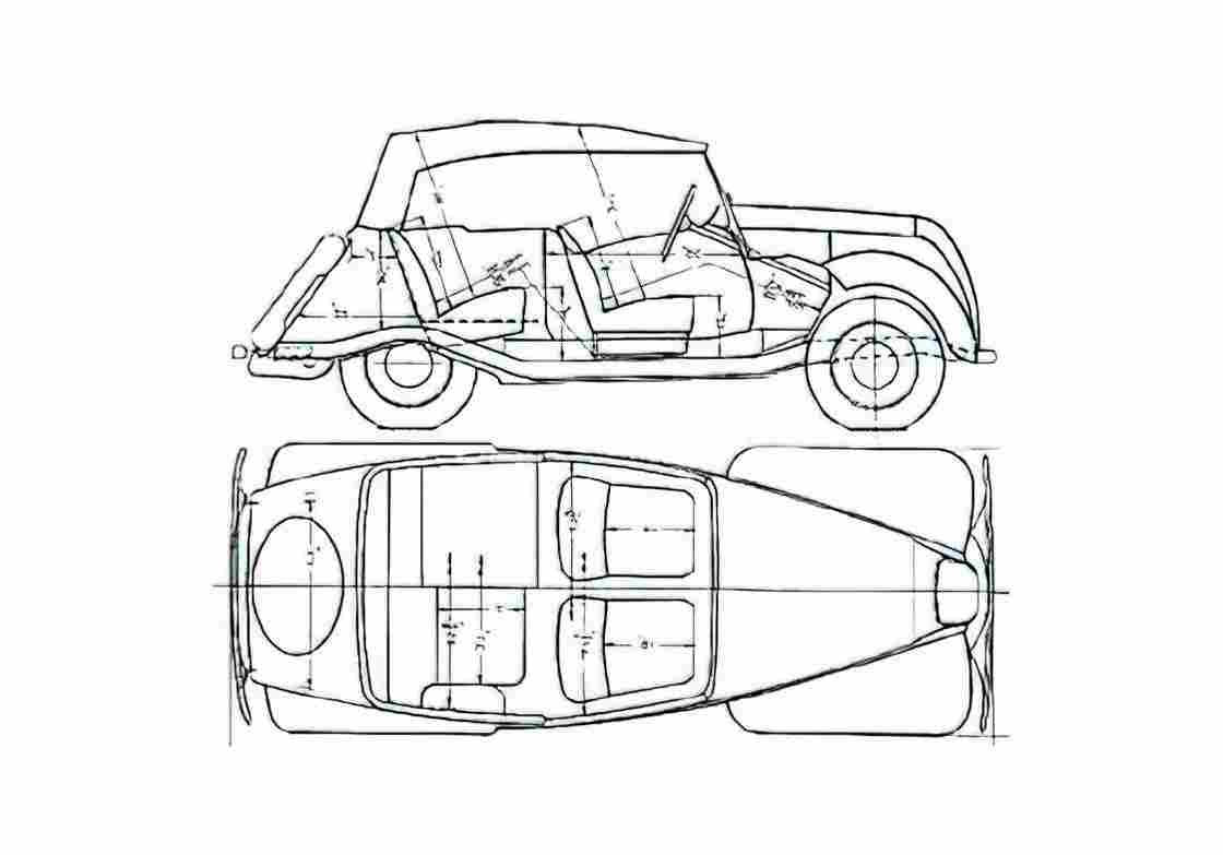 Blueprint Morris Eight Series E Tourer Cabriolet 1938 A4 Photo Print