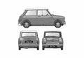 Blueprint Morris Mini Cooper 997cc Hatchback 1961 A4 Photo Print