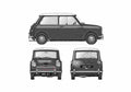 Blueprint Morris Mini Cooper Hatchback 1961 A4 Photo Print