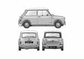 Blueprint Morris Mini Cooper S 1275cc Hatchback 1964 A4 Photo Print