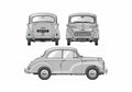 Blueprint Morris Minor 1000 Million Sedan 1961 A4 Photo Print