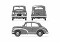 Blueprint Morris Minor MM 2 door Saloon Sedan 1952 A4 Photo Print