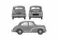 Blueprint Morris Minor S2 803 Sedan 1952 A4 Photo Print