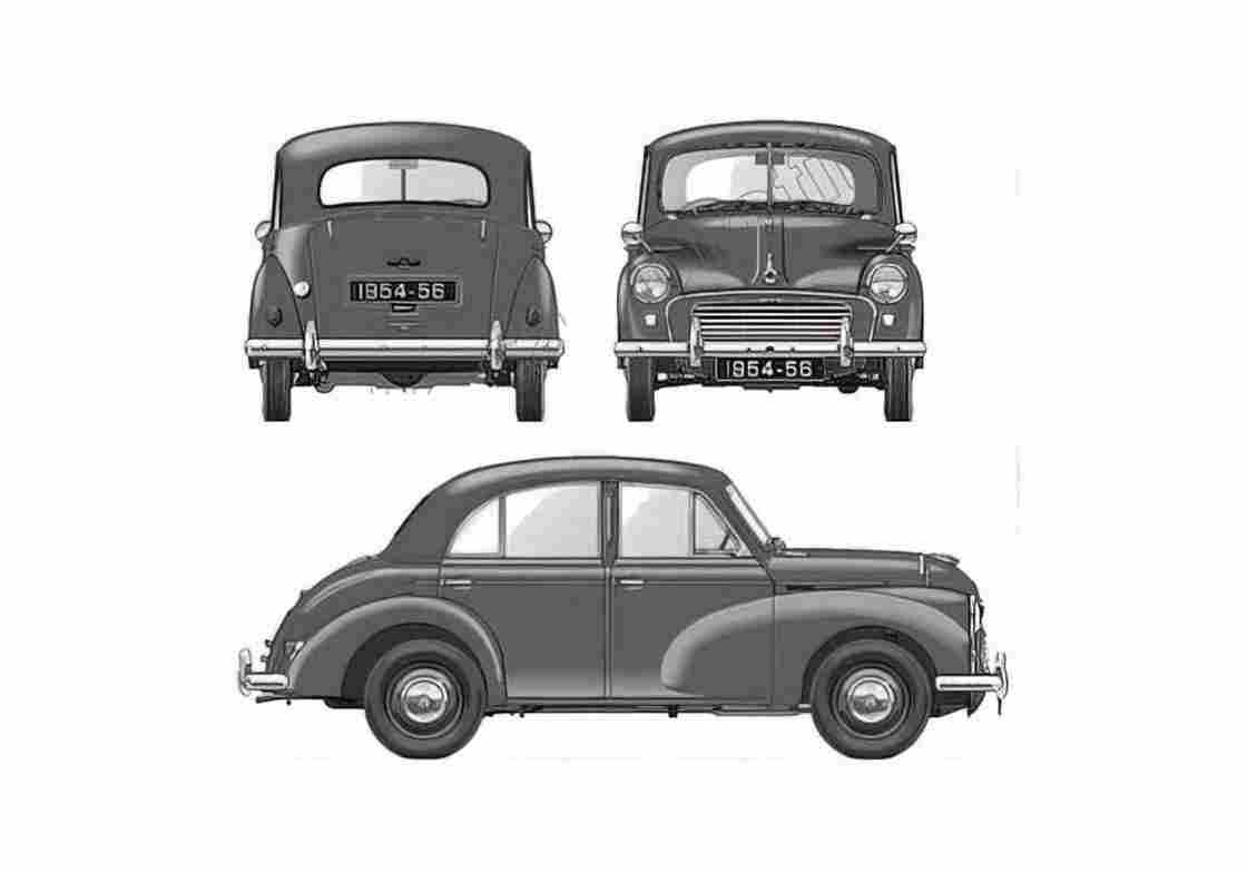 Blueprint Morris Minor S2 803 Sedan 1954 A4 Photo Print