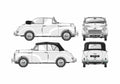 Blueprint Morris Minor Tourer Cabriolet 1956 A4 Photo Print