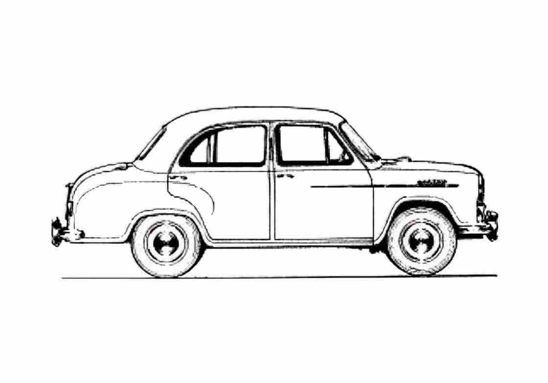 Blueprint Morris Oxford Series II Sedan 1954 A4 Photo Print
