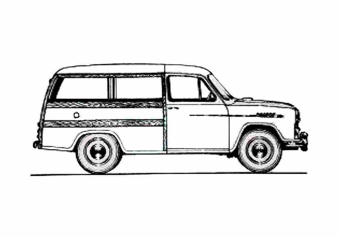 Blueprint Morris Oxford Traveller Series II Van 1954 A4 Photo Print