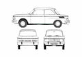 Blueprint NSU 1200 Sedan 1970 A4 Photo Print