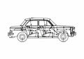 Blueprint NSU 1200C Sedan 1971 A4 Photo Print