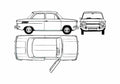 Blueprint NSU Prinz 1000 Sedan 1961 A4 Photo Print