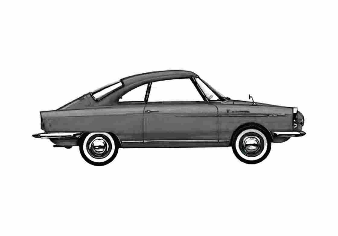Blueprint NSU Prinz Coupe 1958 A4 Photo Print