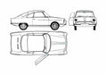 Blueprint NSU Prinz Sport Coupe 1965 A4 Photo Print