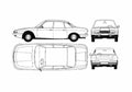 Blueprint NSU Ro80 Sedan 1967 A4 Photo Print