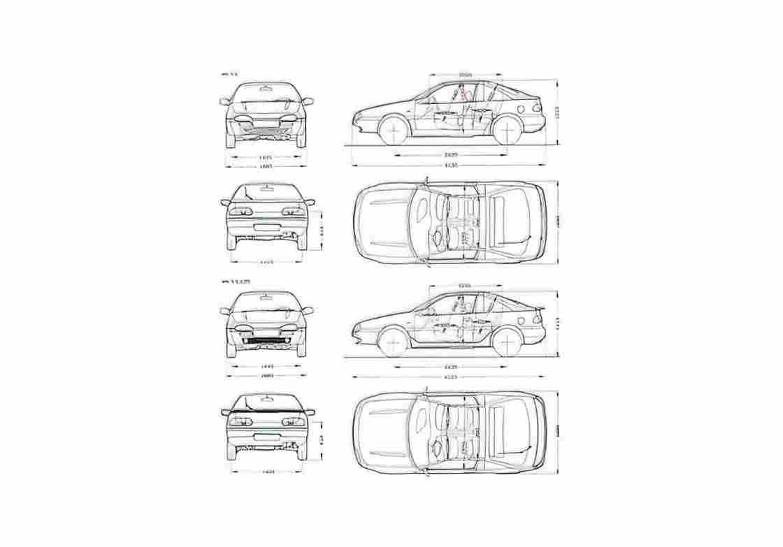 Blueprint Nissan 100NX Coupe 1993 A4 Photo Print