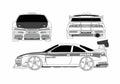 Blueprint Nissan 200SX NY Super GP Coupe 1999 A4 Photo Print