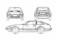 Blueprint Nissan 280 SX Coupe 1981 A4 Photo Print