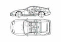 Blueprint Nissan 300 Z Fairlay Coupe 1998 A4 Photo Print