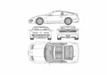 Blueprint Nissan 300 ZX Coupe 1990 A4 Photo Print
