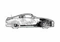 Blueprint Nissan 350 Z Coupe 2003 A4 Photo Print