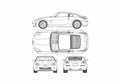 Blueprint Nissan 350 Z Coupe 2004 A4 Photo Print