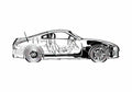 Blueprint Nissan 350 Z Coupe 2005 A4 Photo Print