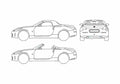 Blueprint Nissan 350 Z Roadster 2005 A4 Photo Print