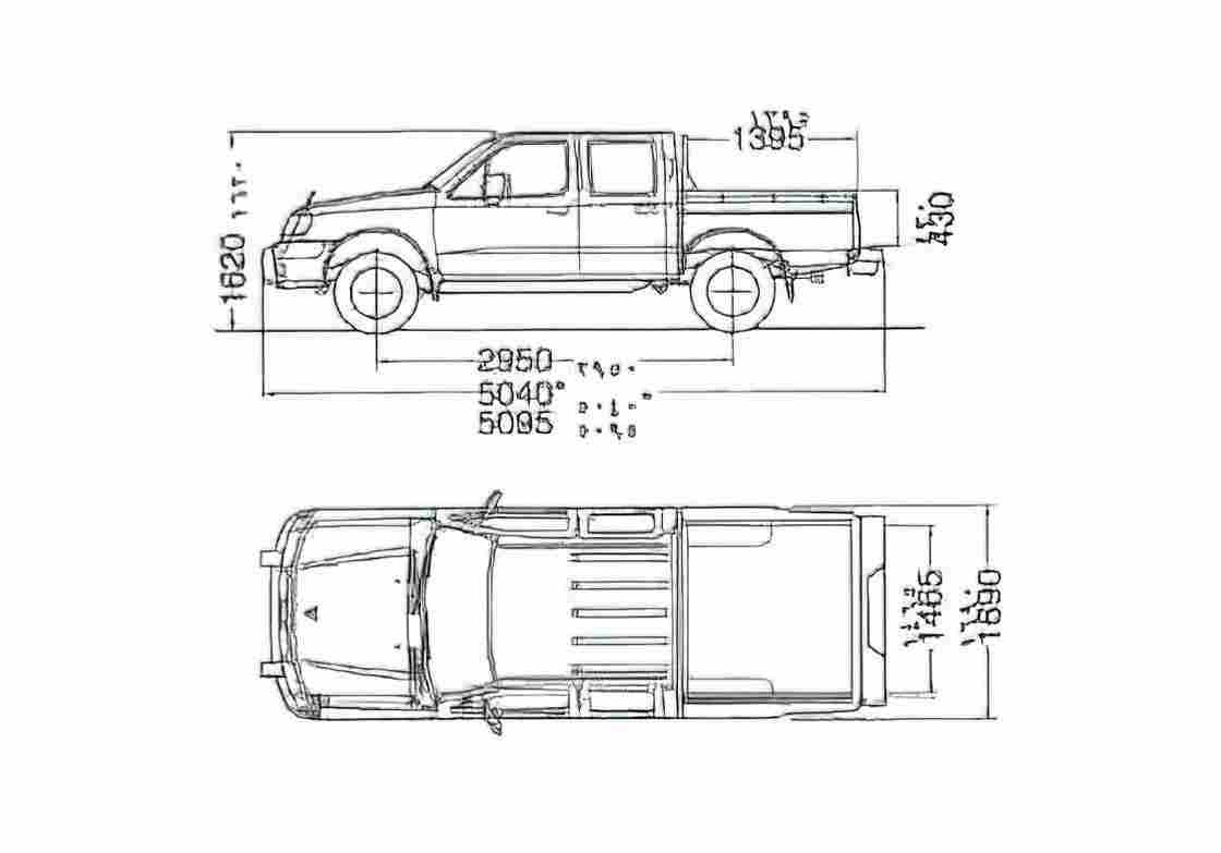 Blueprint Nissan 4x2 Double Cab Pick up 1999 A4 Photo Print
