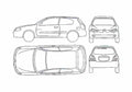 Blueprint Nissan Almera 3 door Hatchback 2005 A4 Photo Print