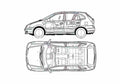 Blueprint Nissan Almera Tino Hatchback 2004 A4 Photo Print