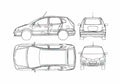 Blueprint Nissan Almera Tino Hatchback 2005 A4 Photo Print