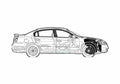 Blueprint Nissan Altima 35 se Sedan 2003 A4 Photo Print