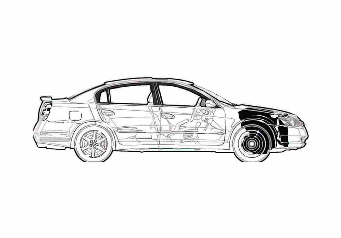 Blueprint Nissan Altima 35 se Sedan 2003 A4 Photo Print