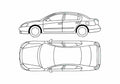 Blueprint Nissan Altima Sedan 2005 A4 Photo Print
