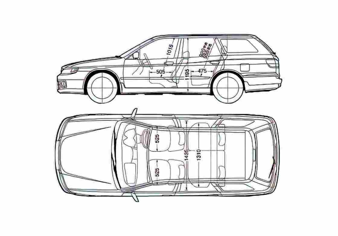 Blueprint Nissan Avenir SUV 2001 A4 Photo Print