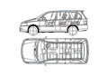 Blueprint Nissan Bassara Wagon 2002 A4 Photo Print